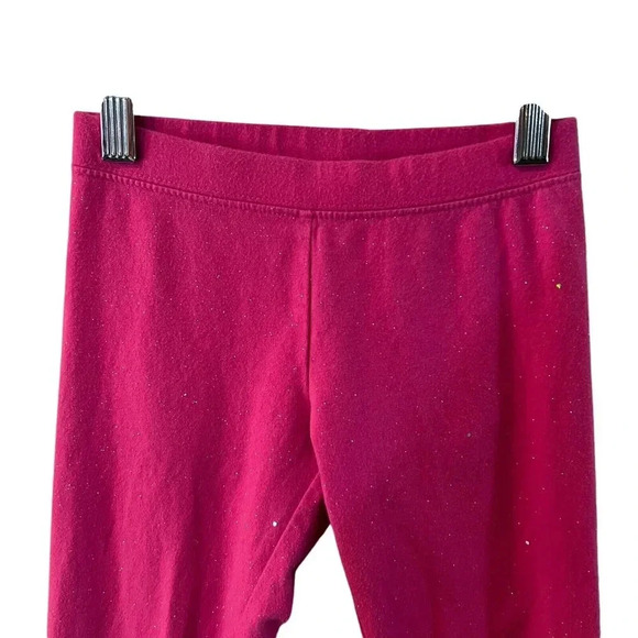 Cat & Jack Girls Hot Pink Glitter Sparkle Leggings Size Small 6 Stretch Pull On - Picture 2 of 4